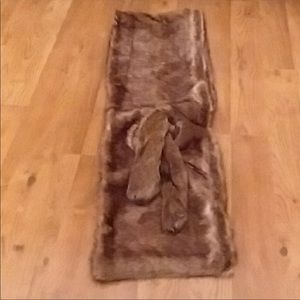 Warm faux fur shawl